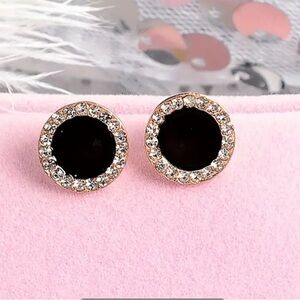 Elegant Black and Gold Stud Earrings